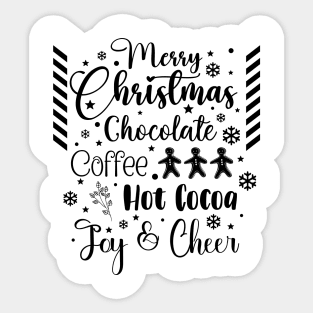 Merry Christmas in Dark Font Sticker